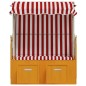 vidaXL Strandkorb mit Dach Poly Rattan und Massivholz Rot & Weiß vidaXL Strandkorb mit Dach Poly Rattan und Massivholz Rot & Weiß