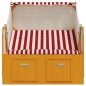 vidaXL Strandkorb mit Dach Poly Rattan und Massivholz Rot & Weiß vidaXL Strandkorb mit Dach Poly Rattan und Massivholz Rot & Weiß