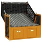 vidaXL Strandkorb mit Dach Poly Rattan und Massivholz Schwarz & Grau vidaXL Strandkorb mit Dach Poly Rattan und Massivholz Schwarz & Grau
