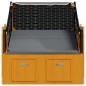 vidaXL Strandkorb mit Dach Poly Rattan & Massivholz Schwarz Anthrazit vidaXL Strandkorb mit Dach Poly Rattan & Massivholz Schwarz Anthrazit