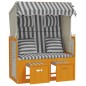 vidaXL Strandkorb mit Kissen Poly Rattan & Massivholz Weiß & Grau vidaXL Strandkorb mit Kissen Poly Rattan & Massivholz Weiß & Grau