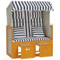 vidaXL Strandkorb mit Kissen Poly Rattan und Massivholz Weiß & Blau vidaXL Strandkorb mit Kissen Poly Rattan und Massivholz Weiß & Blau