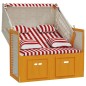 vidaXL Strandkorb mit Kissen Poly Rattan und Massivholz Rot & Weiß vidaXL Strandkorb mit Kissen Poly Rattan und Massivholz Rot & Weiß