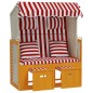 vidaXL Strandkorb mit Kissen Poly Rattan und Massivholz Rot & Weiß vidaXL Strandkorb mit Kissen Poly Rattan und Massivholz Rot & Weiß