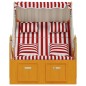 vidaXL Strandkorb mit Kissen Poly Rattan und Massivholz Rot & Weiß vidaXL Strandkorb mit Kissen Poly Rattan und Massivholz Rot & Weiß