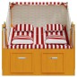 vidaXL Strandkorb mit Kissen Poly Rattan und Massivholz Rot & Weiß vidaXL Strandkorb mit Kissen Poly Rattan und Massivholz Rot & Weiß