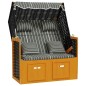 vidaXL Strandkorb mit Kissen Poly Rattan und Massivholz Schwarz & Grau vidaXL Strandkorb mit Kissen Poly Rattan und Massivholz Schwarz & Grau