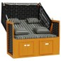 vidaXL Strandkorb mit Kissen Poly Rattan und Massivholz Schwarz & Grau vidaXL Strandkorb mit Kissen Poly Rattan und Massivholz Schwarz & Grau