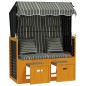 vidaXL Strandkorb mit Kissen Poly Rattan und Massivholz Schwarz & Grau vidaXL Strandkorb mit Kissen Poly Rattan und Massivholz Schwarz & Grau