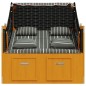 vidaXL Strandkorb mit Kissen Poly Rattan und Massivholz Schwarz & Grau vidaXL Strandkorb mit Kissen Poly Rattan und Massivholz Schwarz & Grau