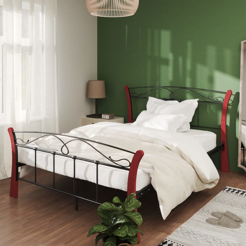 vidaXL Bett Schwarz Metall 120x200 cm vidaXL Bett Schwarz Metall 120x200 cm