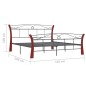 vidaXL Bett Schwarz Metall 140x200 cm vidaXL Bett Schwarz Metall 140x200 cm