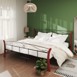 vidaXL Bett Schwarz Metall 200x200 cm
