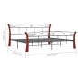 vidaXL Bett Schwarz Metall 200x200 cm vidaXL Bett Schwarz Metall 200x200 cm