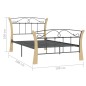 vidaXL Bett Schwarz Metall 100x200 cm vidaXL Bett Schwarz Metall 100x200 cm