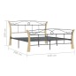 vidaXL Bett Schwarz Metall 140x200 cm vidaXL Bett Schwarz Metall 140x200 cm