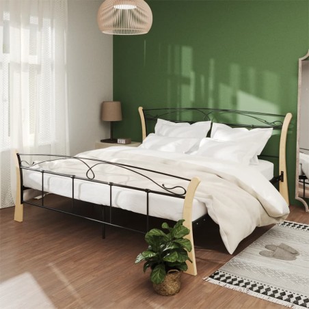 vidaXL Bett Schwarz Metall 180x200 cm 