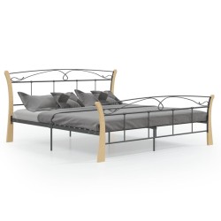 vidaXL Bett Schwarz Metall 180x200 cm 