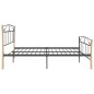 vidaXL Bett Schwarz Metall 180x200 cm vidaXL Bett Schwarz Metall 180x200 cm