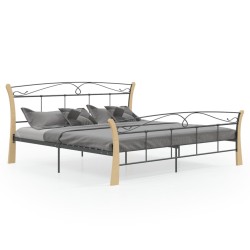 vidaXL Bett Schwarz Metall 200x200 cm