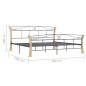 vidaXL Bett Schwarz Metall 200x200 cm vidaXL Bett Schwarz Metall 200x200 cm