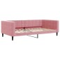 vidaXL Tagesbett Ausziehbar mit Matratzen Rosa 100x200 cm Samt vidaXL Tagesbett Ausziehbar mit Matratzen Rosa 100x200 cm Samt