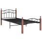 vidaXL Bettgestell Schwarz Metall und Massivholz Eiche 90x200 cm vidaXL Bettgestell Schwarz Metall und Massivholz Eiche 90x200 cm