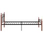 vidaXL Bettgestell Schwarz Metall und Massivholz Eiche 90x200 cm vidaXL Bettgestell Schwarz Metall und Massivholz Eiche 90x200 cm