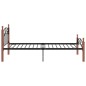 vidaXL Massivholzbett Schwarz Metall und Eiche 100x200 cm vidaXL Massivholzbett Schwarz Metall und Eiche 100x200 cm