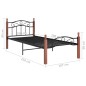 vidaXL Massivholzbett Schwarz Metall und Eiche 100x200 cm vidaXL Massivholzbett Schwarz Metall und Eiche 100x200 cm