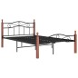 vidaXL Bettgestell Schwarz Metall und Massivholz Eiche 120x200 cm vidaXL Bettgestell Schwarz Metall und Massivholz Eiche 120x200 cm