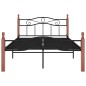 vidaXL Bettgestell Schwarz Metall und Massivholz Eiche 120x200 cm vidaXL Bettgestell Schwarz Metall und Massivholz Eiche 120x200 cm