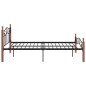 vidaXL Bettgestell Schwarz Metall und Massivholz Eiche 120x200 cm vidaXL Bettgestell Schwarz Metall und Massivholz Eiche 120x200 cm