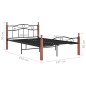 vidaXL Bettgestell Schwarz Metall und Massivholz Eiche 120x200 cm vidaXL Bettgestell Schwarz Metall und Massivholz Eiche 120x200 cm