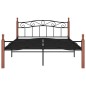 vidaXL Massivholzbett Schwarz Metall und Eiche 140x200 cm vidaXL Massivholzbett Schwarz Metall und Eiche 140x200 cm