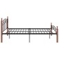 vidaXL Massivholzbett Schwarz Metall und Eiche 140x200 cm vidaXL Massivholzbett Schwarz Metall und Eiche 140x200 cm