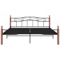 vidaXL Massivholzbett Schwarz Metall und Eiche 180x200 cm vidaXL Massivholzbett Schwarz Metall und Eiche 180x200 cm
