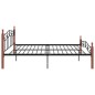 vidaXL Massivholzbett Schwarz Metall und Eiche 180x200 cm vidaXL Massivholzbett Schwarz Metall und Eiche 180x200 cm