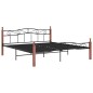 vidaXL Bettgestell Schwarz Metall und Massivholz Eiche 200x200 cm vidaXL Bettgestell Schwarz Metall und Massivholz Eiche 200x200 cm