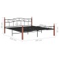 vidaXL Bettgestell Schwarz Metall und Massivholz Eiche 200x200 cm vidaXL Bettgestell Schwarz Metall und Massivholz Eiche 200x200 cm
