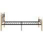 vidaXL Bettgestell Schwarz Metall und Massivholz Eiche 100x200 cm vidaXL Bettgestell Schwarz Metall und Massivholz Eiche 100x200 cm