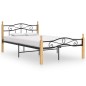 vidaXL Massivholzbett Schwarz Metall und Eiche 120x200 cm vidaXL Massivholzbett Schwarz Metall und Eiche 120x200 cm