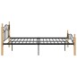vidaXL Massivholzbett Schwarz Metall und Eiche 120x200 cm vidaXL Massivholzbett Schwarz Metall und Eiche 120x200 cm