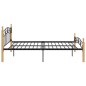 vidaXL Massivholzbett Schwarz Metall und Eiche 140x200 cm vidaXL Massivholzbett Schwarz Metall und Eiche 140x200 cm