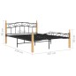 vidaXL Massivholzbett Schwarz Metall und Eiche 160x200 cm vidaXL Massivholzbett Schwarz Metall und Eiche 160x200 cm