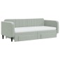 vidaXL Tagesbett Ausziehbar mit Schubladen Hellgrau 90x200 cm Samt vidaXL Tagesbett Ausziehbar mit Schubladen Hellgrau 90x200 cm Samt