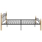 vidaXL Massivholzbett Schwarz Metall und Eiche 200x200 cm vidaXL Massivholzbett Schwarz Metall und Eiche 200x200 cm