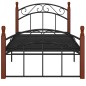 vidaXL Bettgestell Schwarz Metall und Massivholz Eiche 100x200 cm vidaXL Bettgestell Schwarz Metall und Massivholz Eiche 100x200 cm