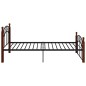 vidaXL Bettgestell Schwarz Metall und Massivholz Eiche 100x200 cm vidaXL Bettgestell Schwarz Metall und Massivholz Eiche 100x200 cm