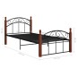 vidaXL Bettgestell Schwarz Metall und Massivholz Eiche 100x200 cm vidaXL Bettgestell Schwarz Metall und Massivholz Eiche 100x200 cm